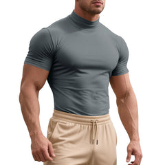 Mens Pullover T-Shirts Solid color Turtle Tops