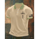 Mens Collared Polo Shirts the Old Glory the stars and stripes Tops