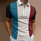 Mens Collared Polo Shirts Zipper Tops