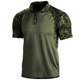 Mens Collared Polo Shirts Camouflage Tops