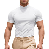 Mens Pullover T-Shirts Solid color Turtle Tops