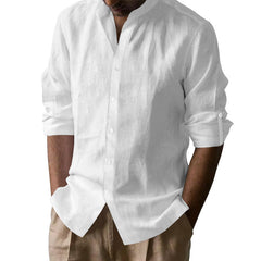 Mens T-Shirts Cotton Hawaiian Dry Feeling Long Sleeve Cardigan Polo T-shirts