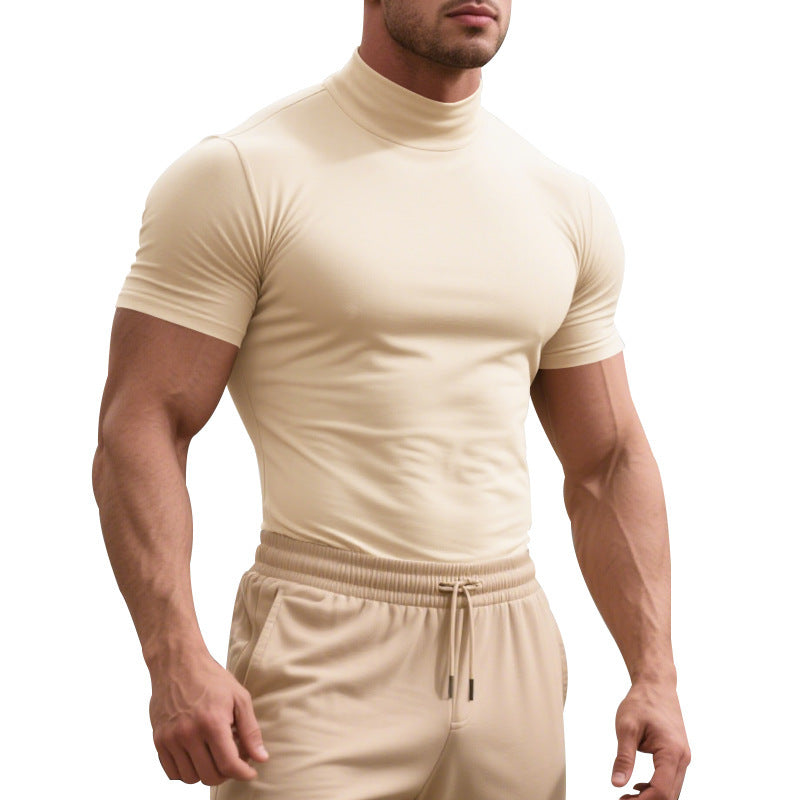 Mens Pullover T-Shirts Solid color Turtle Tops