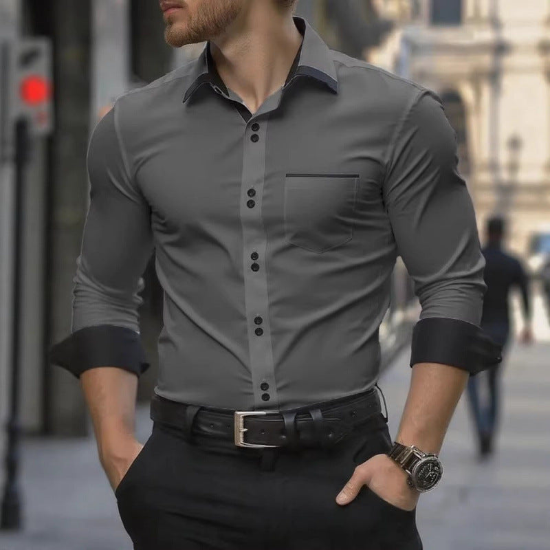 Men's Regular-Fit Long Sleeve Business Dress Shirt