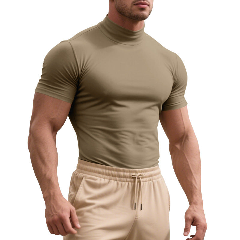 Mens Pullover T-Shirts Solid color Turtle Tops