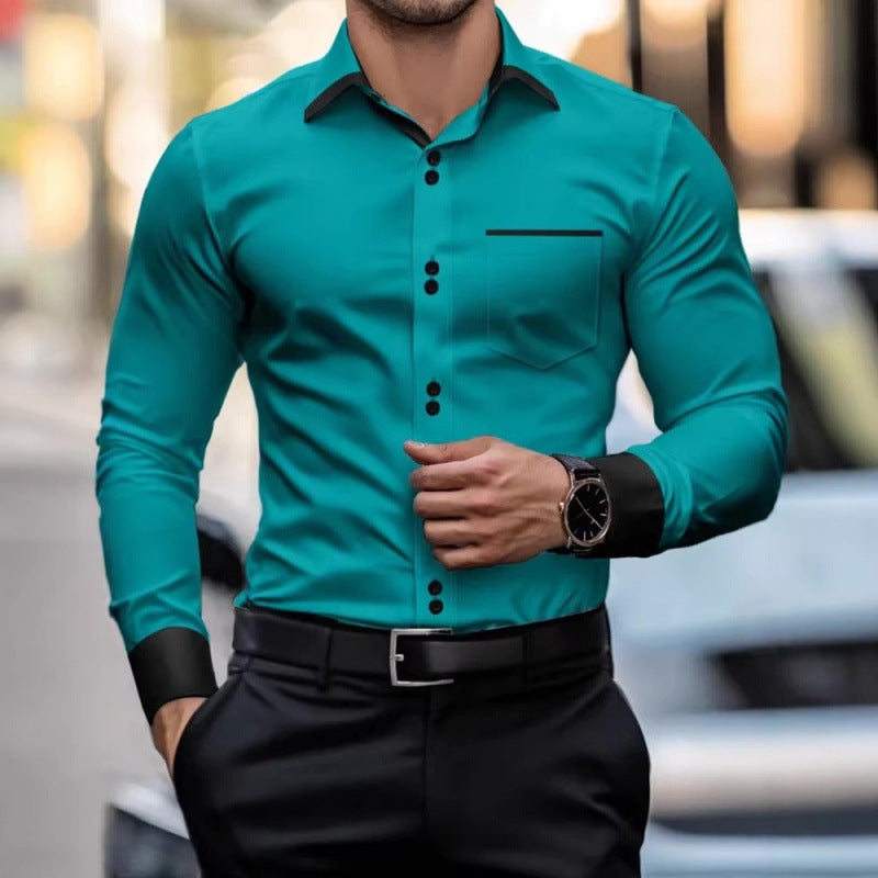 Men's Regular-Fit Long Sleeve Business Dress Shirt