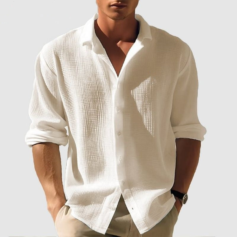 Mens T-Shirts Skin friendly Waffle long Sleeve For Street wear