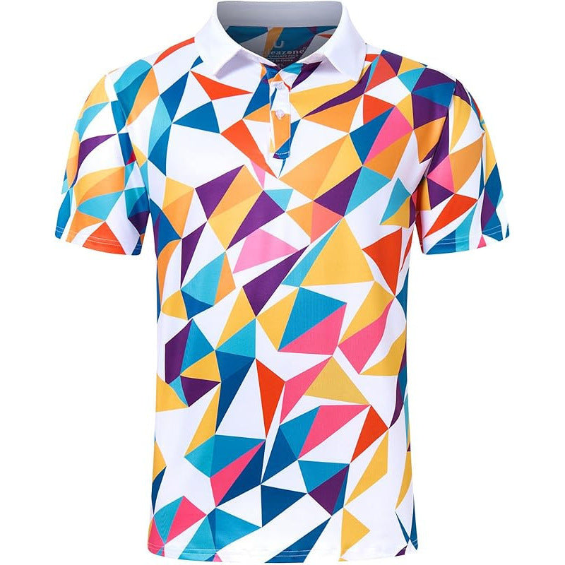 Mens Collared Polo Shirts Digital Printing Tops