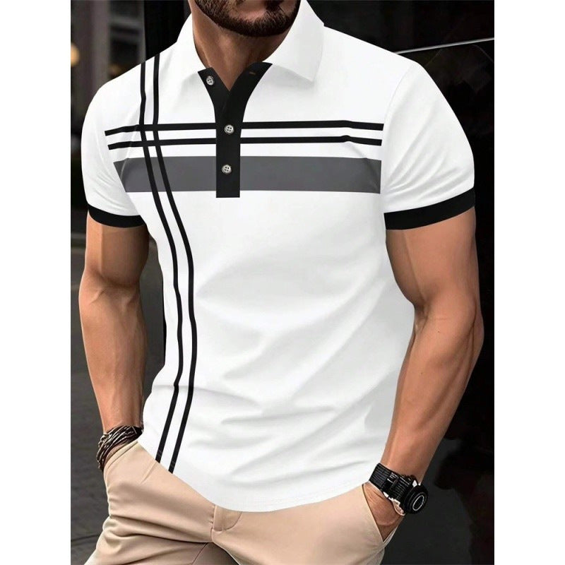 Mens Collared Polo Shirts Digital Printing Tops