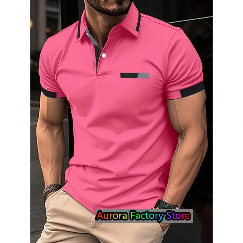 Mens Collared Polo Shirts Digital Printing Tops