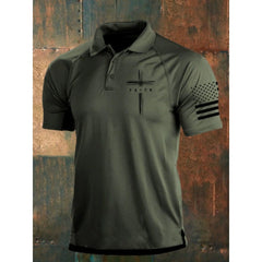 Mens Collared Polo Shirts the Old Glory the stars and stripes Tops