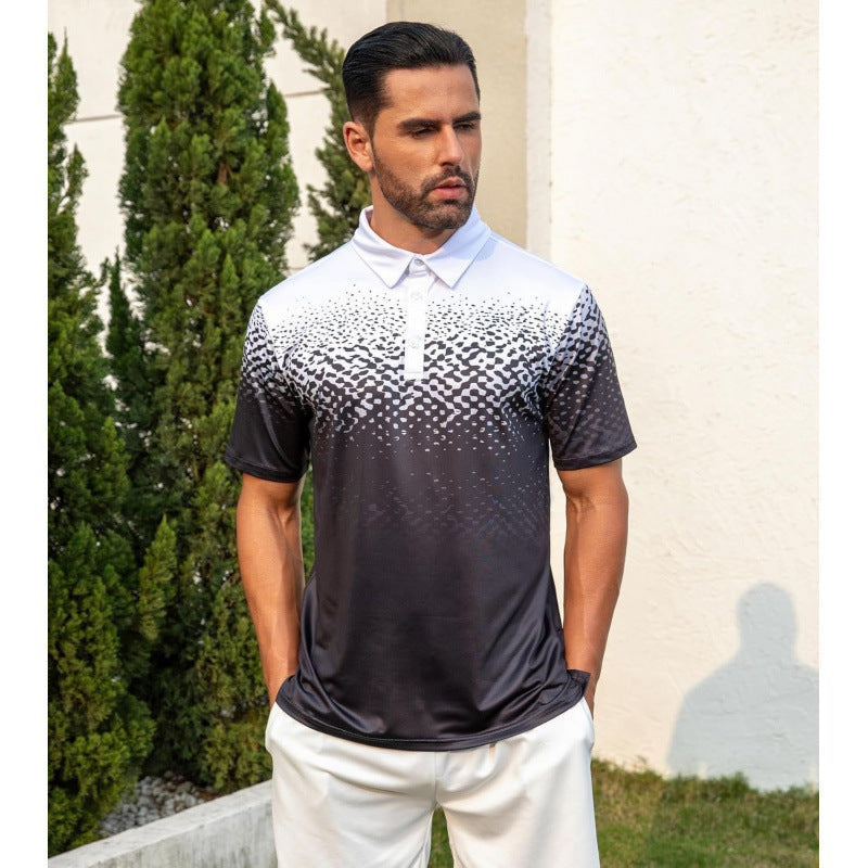 Mens Collared Polo Shirts Digital Printing Tops