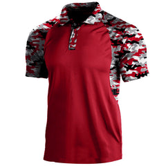 Mens Collared Polo Shirts Camouflage Tops
