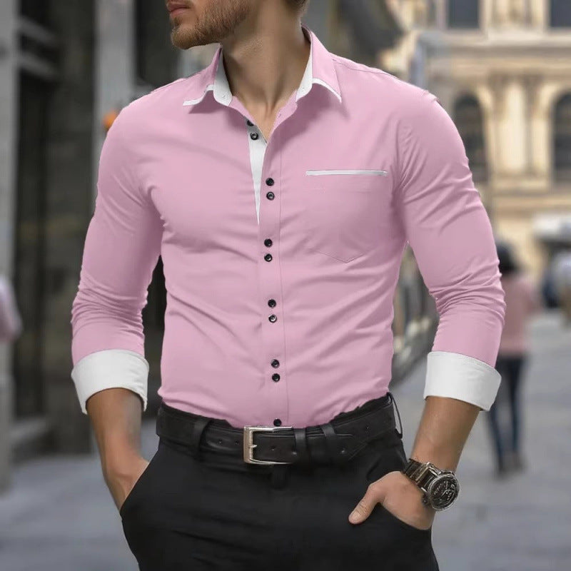 Men's Regular-Fit Long Sleeve Business Dress Shirt