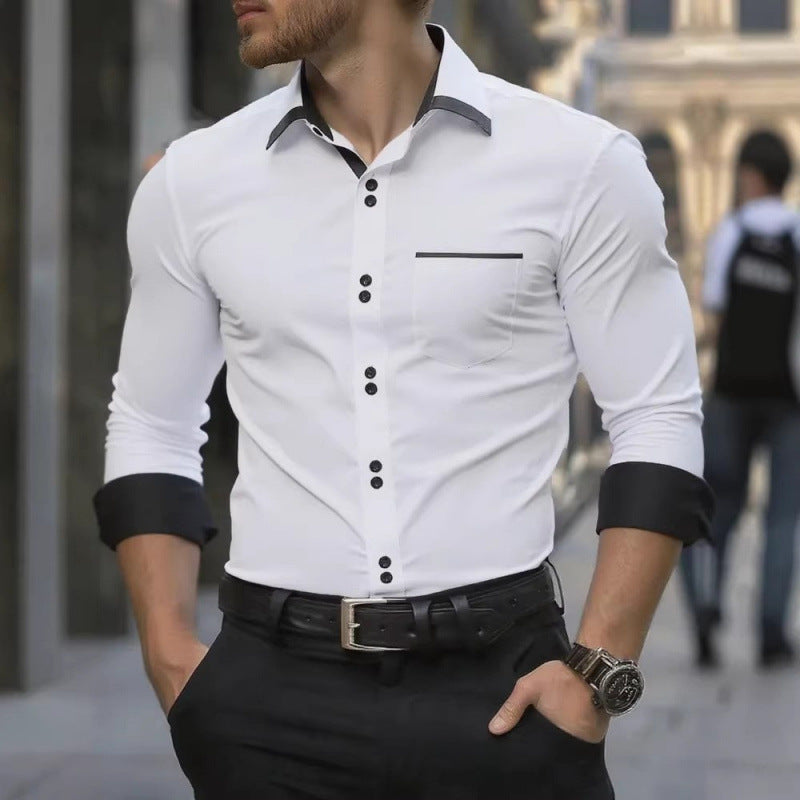 Men's Regular-Fit Long Sleeve Business Dress Shirt